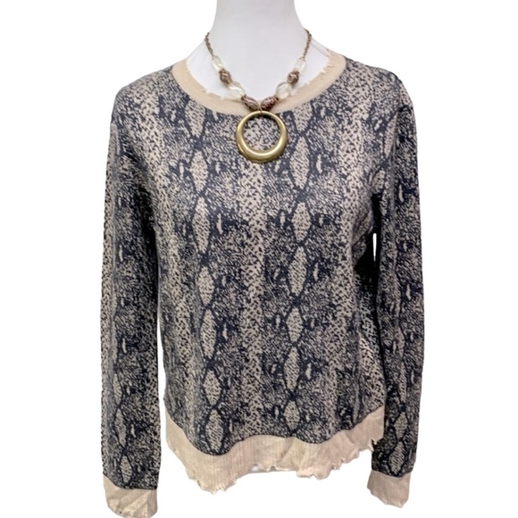 Fate Distressed Snake Print Sweater - Picture 2 of 7